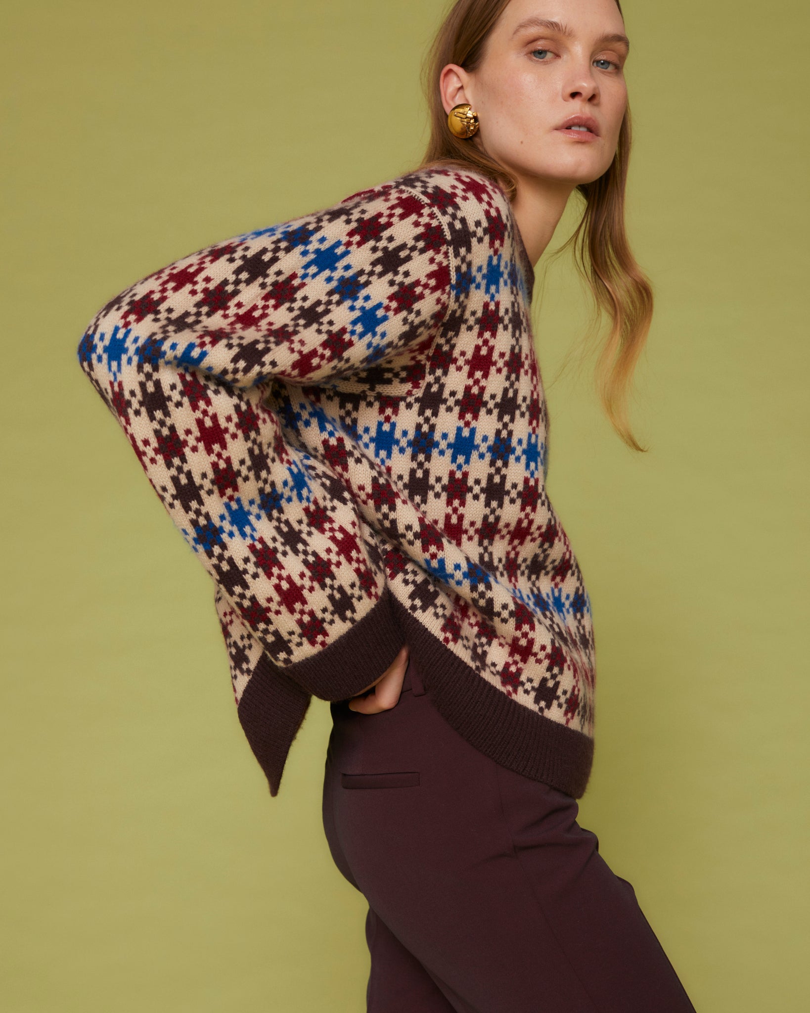 VANESSA CHECK SWEATER