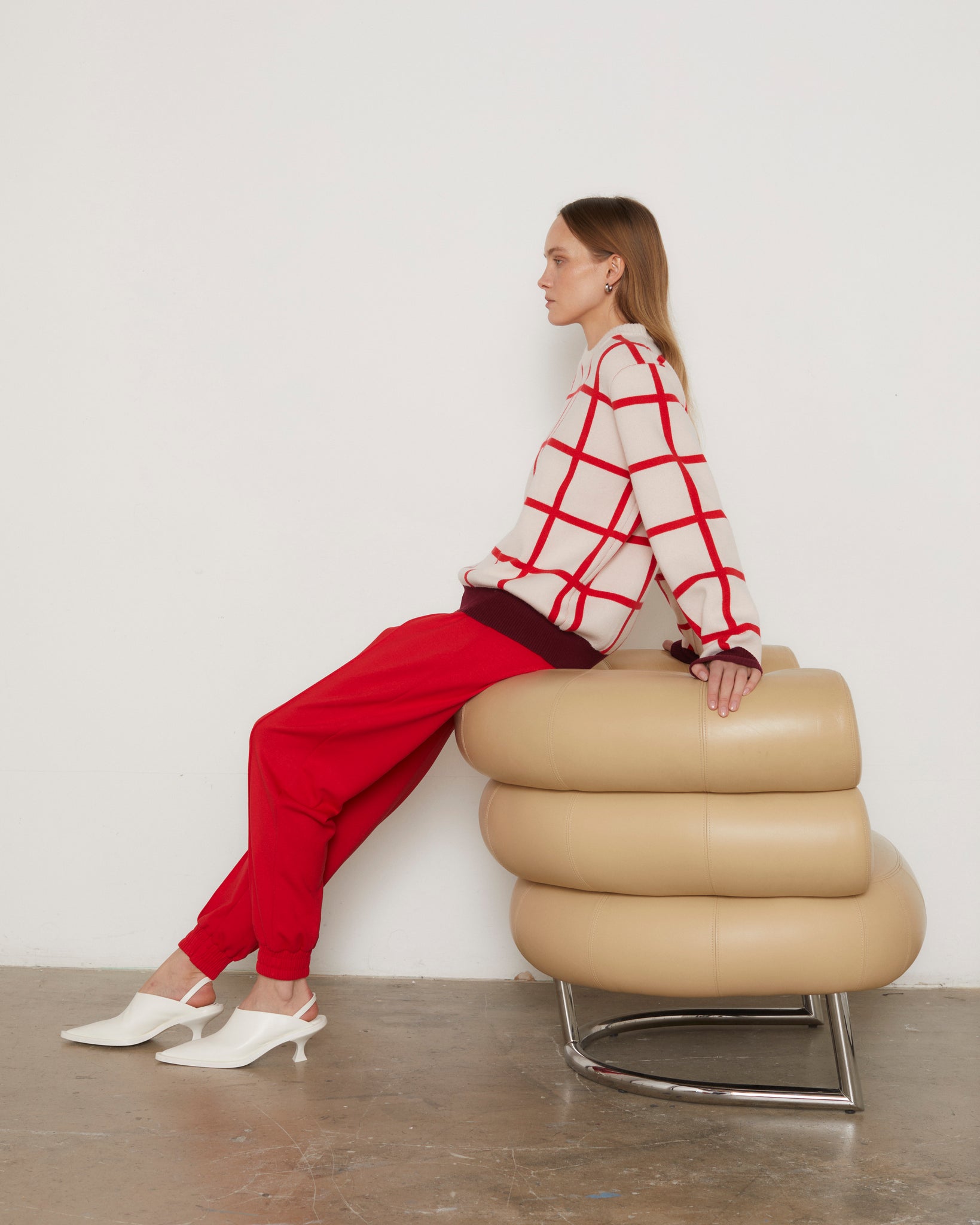 ELODIE CHECK SWEATER