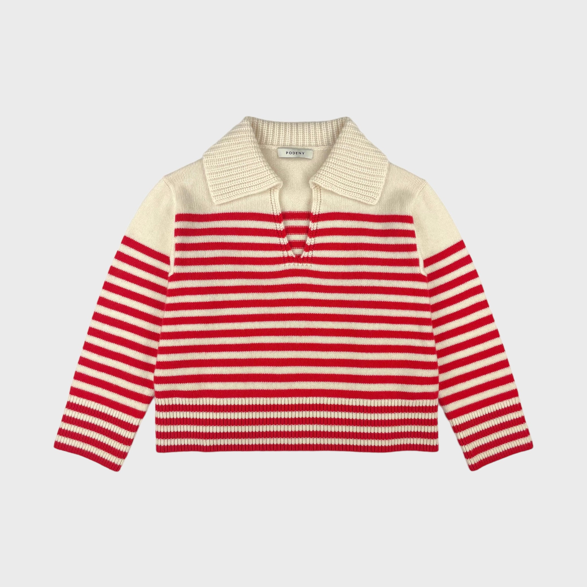 ESME BLOCK STRIPE POLO-SWEATER