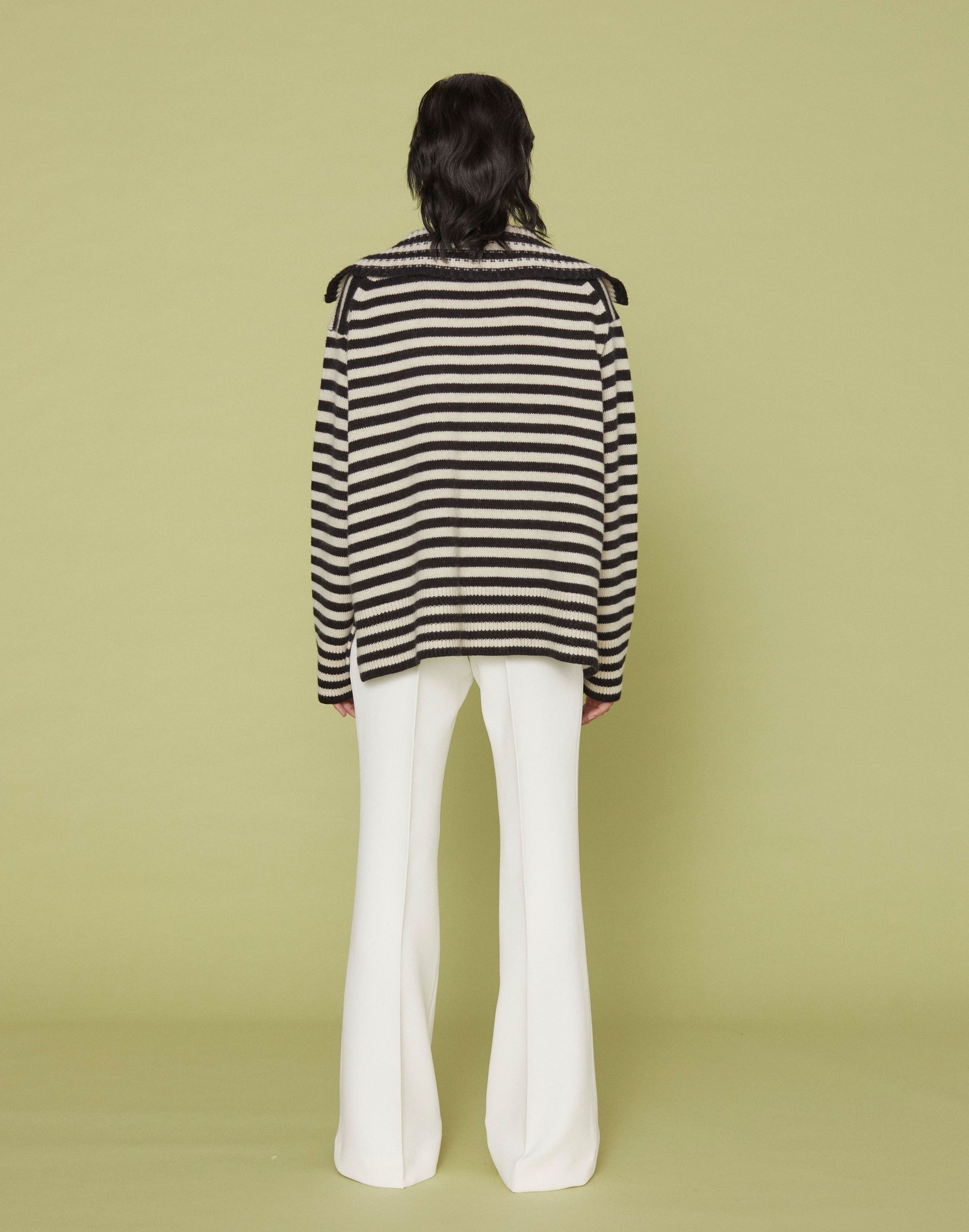 ESME STRIPE POLO-SWEATER