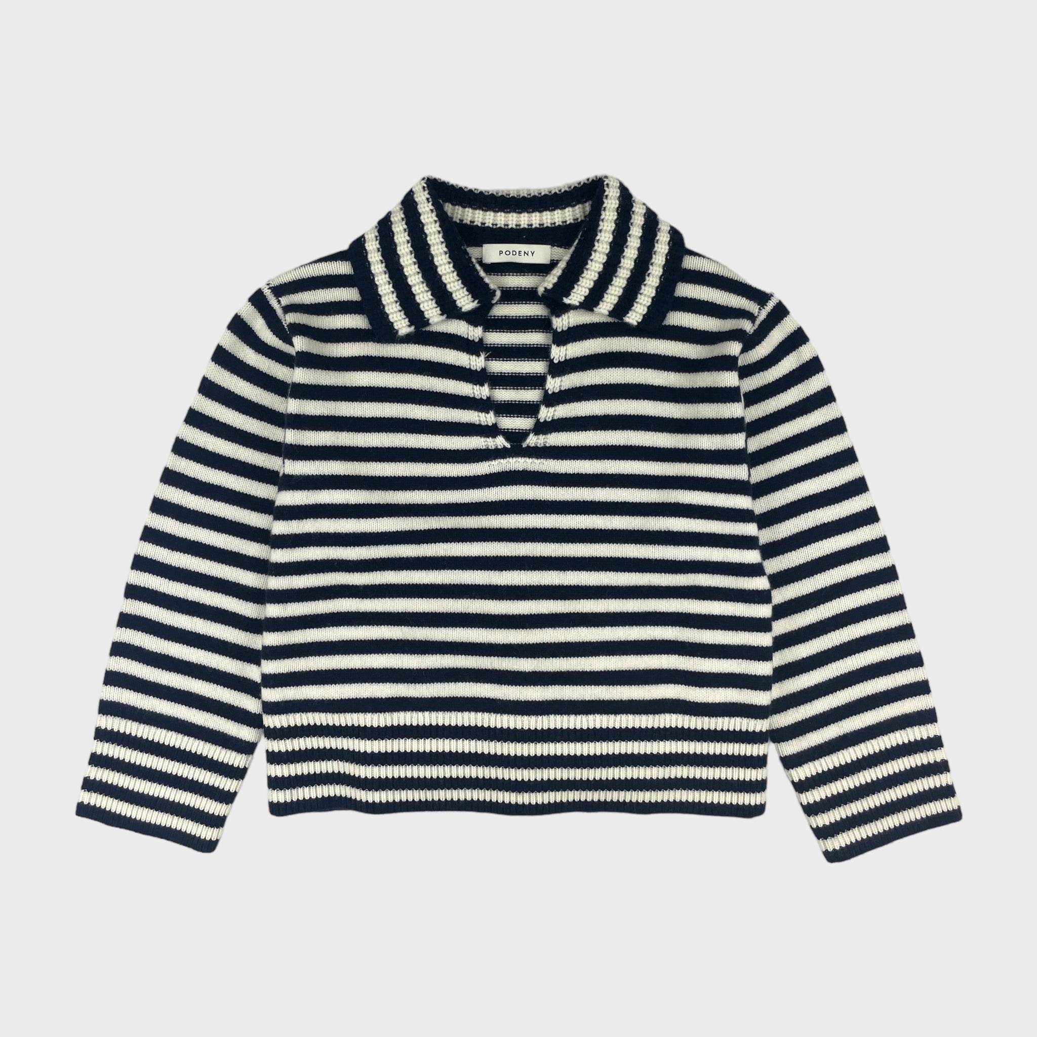 ESME STRIPE POLO SWEATER